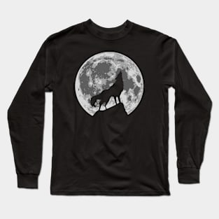 Halloween Moon Wolf Long Sleeve T-Shirt